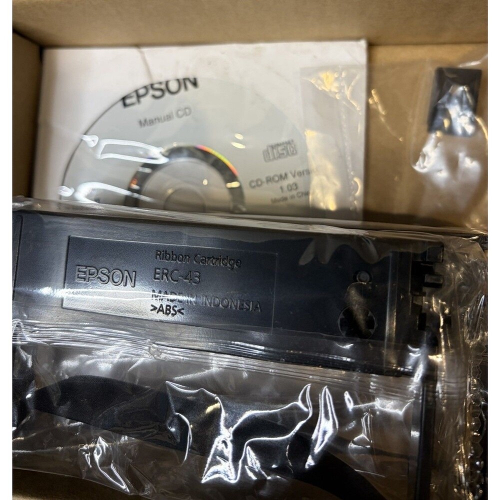 Set Of 2 Epson Black Ribbon Replacements ERC-32 & ERC-43 With Manual CD Sealed